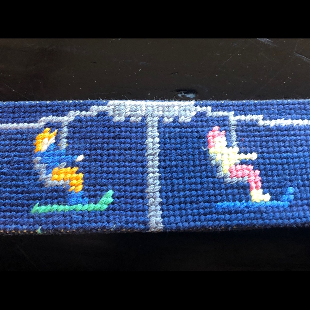 Mens hand stitched ski lift belt